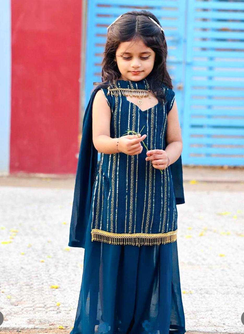 YNF FAUX GEORGETTE ROC 172 KIDS WEAR WHOLESALE KIDS SHARARA MANUFACTURER              